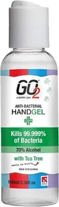 24 X GO2 100 ml Antibacteriano Árbol de Té Gel de Manos 70% Alcohol Bolsa de Viaje Vacaciones - Imagen 1 de 9