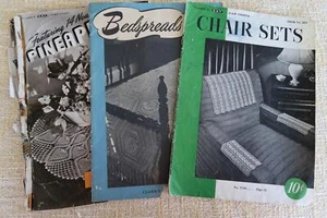 3 juegos de sillas tapetes colchas vintage Clark's Crochet Books - Imagen 1 de 4