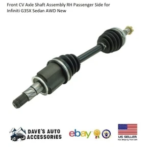 Axle Drive Shaft CV Front Right Passenger Side Fits 04-13 INFINITI G35X Sedan - Picture 1 of 4