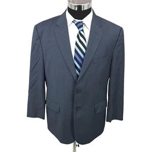 Jos A Bank Travelers Blazer Mens 42S Blue Houndstooth Sports Coat Jacket 2 B - Picture 1 of 17