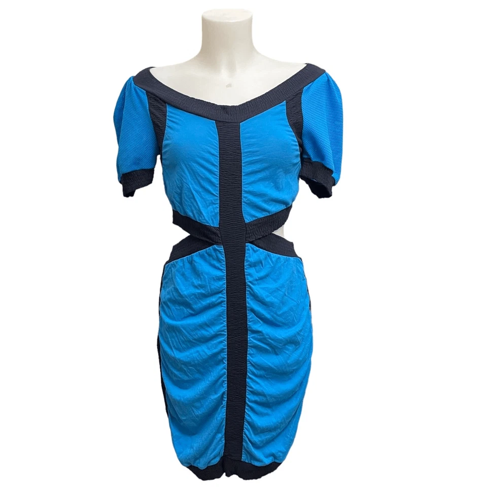 Mini Vestido Marc By Marc Jacobs Primavera Azul Cielo Corte Mangas Abullonadas Talla XS Foto 1 de 4