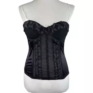 Designer Women's Black Lace Corset Bustier Size M - Picture 1 of 4