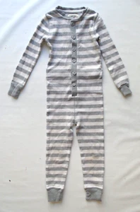 Crewcuts Boys size 4 Cotton Blend Grey/White Long John Pajama Sleepwear - Picture 1 of 5