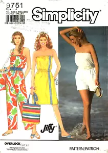 Simplicity Pattern 9751-Misses Jumpsuit-2 Lengths, Dress & Tote Bag Sizes 6-24) - Picture 1 of 4