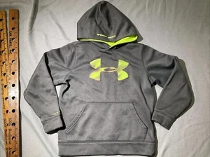 Under Armour Storm Hoodie Youth Boys Smalls Gray Graphic Print Active Shirt - Picture 1 of 9