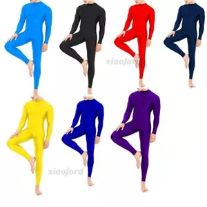Unisex Adulto Niño Zentai Mangas Largas Ropa de Baile sin Capucha y Manos Unitard Body - Imagen 1 de 16
