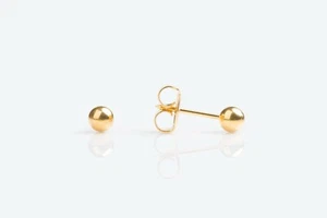 Studex System 75 Ear Piercing Yellow Gold Round Ball Studs 4mm”Do It Yourself “ - Picture 1 of 2