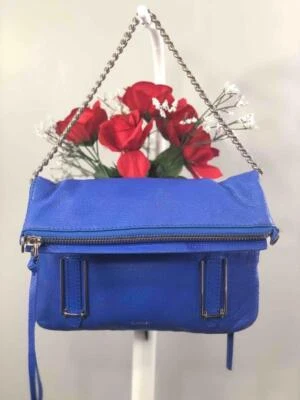 BOTKIER Royal Blue Pebbled Leather Foldover Crossbody/ Clutch / Shoulder Bag - Image 1 of 4