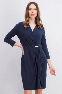 NEW Charter Club Blue Faux Wrap Dress NWT - Picture 1 of 16