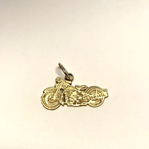 Motorcycle Pendant 14K Yellow Gold Charm 1 Gram - Picture 1 of 3
