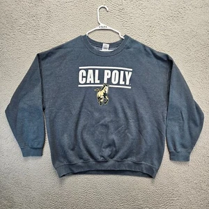 Cal Poly Mustangs Sweatshirt Mens Size 2XL Gray NCAA Crewneck Pullover - Picture 1 of 8