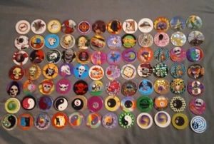 Vintage Pogs Milk Cap Lot Skulls/8-Ball/Ying-Yang/Etc (84) - Picture 1 of 5