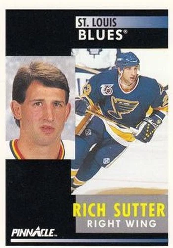 #268 Rich Sutter - St. Louis Blues - 1991-92 Pinnacle Hockey - Image 1 of 1