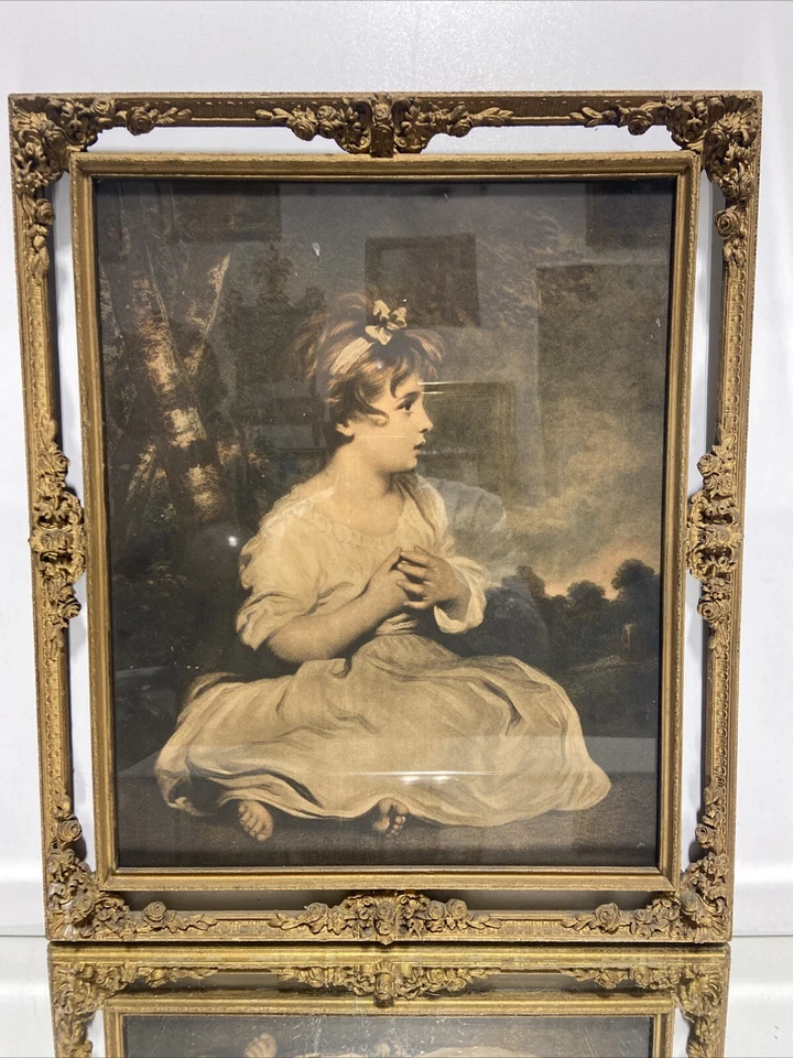 VTG. Picture frame Early 20th C. Fits 13x16 Gold Ornate Solid Wood Gesso - Image 1 of 4