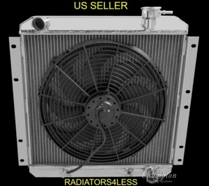 CHAMPION 4 ROW ALUMINUM RADIATOR W/ 16" FAN 1958-1984 TOYOTA LAND CRUISER CC180 - Picture 1 of 3