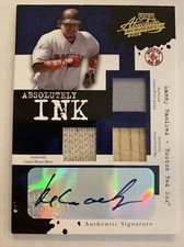 Manny RAMIREZ 2005 Playoff Absolute Memorabilia Ink Triple Relic AUTO #AI-24 4/5