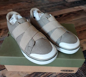 KEEN Women Elsa III Gore Slip-On Canva Sneaker Size 7 Shoes Grey Tan Brindle - Picture 1 of 21