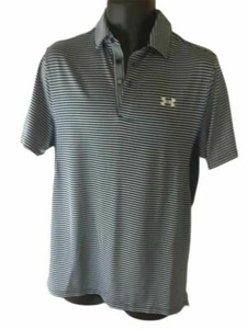 Polo de golf Under Armour para hombre a rayas azules manga corta con logotipo M - Imagen 1 de 8