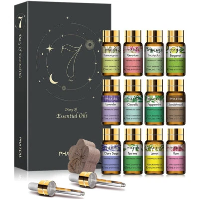Rein Naturrein Ätherische Öle Set - 12x 5ml Duftöle für Diffuser - Lavendel,Rose