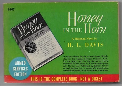 Honey in the Horn - H L Davis [Armed Services Edition (ASE) #I-267 - VG+ ] Foto 1 de 4