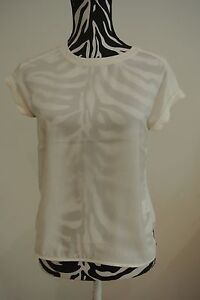 NWT.Girls Vince cream color crew neck short sleeve pullover top;L