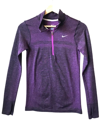 Nike Women's Dri-FIT Running Shirt Long Sleeve W/ Thumbholes Purple Size XS - Image 1 of 4