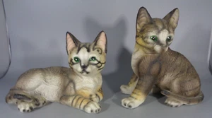 Pair of Two Tabby Cats Green Eyes Price Products 8 in. X 8 in. - Picture 1 of 6