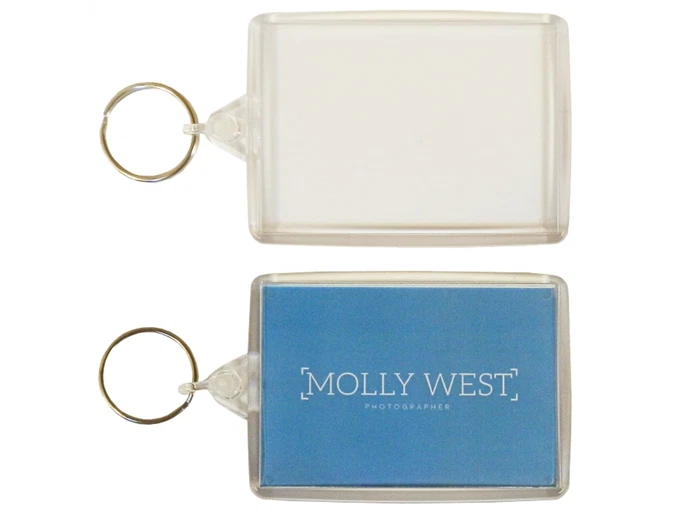 XL IA02 Key Rings - Wallet clear acrylic fobs made in the UK 73x51mm inserts - Image 1 of 3