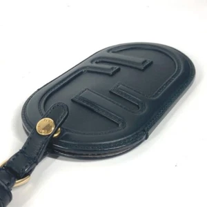 Fendi FF logo business card holder, pass case, bag charm, card case, black  - Picture 1 of 9