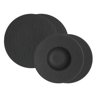 Villeroy & Boch Manufacture Rock Pasta Set schwarz 4-teilig Pasta Pizza Teller - Bild 1 von 4