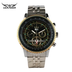 JARAGAR Herren Automatik Mechanische Armbanduhr Datum Tourbillon Stahlband Geschenk - Bild 1 von 10