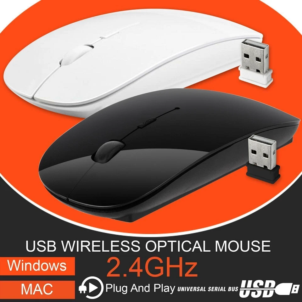 2.4GHz Wireless Cordless Mouse Mice Optical Scroll For PC Laptop Computer + USB - Image 1 of 1