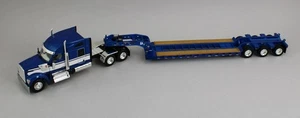 DCP 1:64 *BLUE* Kenworth W990 Midroof w/Fontaine Tri-Axle Lowboy Trailer - Picture 1 of 2