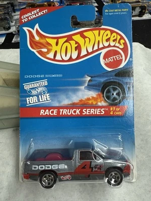 Dodge Ram 1500 1996 Hot Wheels #380 Race Truck serie #1 gris Foto 1 de 3