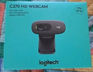 Logitech C270 Webcam HD 30FPS Integriertes Mikrofon Videoanrufe Skype Zoom Teams - Bild 1 von 4