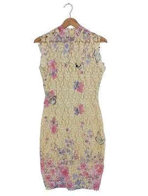 PAPER DOLLS Sommerkleid Damen Kleid Gr. DE 38 creme-pink-blau Elegant - Bild 1 von 4