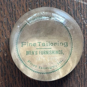 The Plymouth Clothing House Fort Dodge Iowa Antique Paperweight Late 1800s - Picture 1 of 24