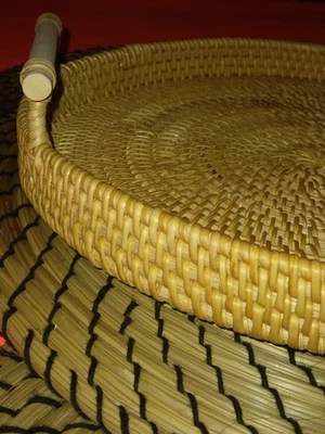 Handwoven Bamboo Tray Heat-Resistant 28cm In Diameter BRAND NEW - Image 1 of 4