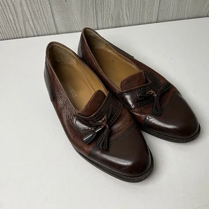 Herren 8,5 W CAPORICCI Zweifarbig Braun Captoe Italienisch Hergestellt Quaste Halbschuhe - Bild 1 von 12