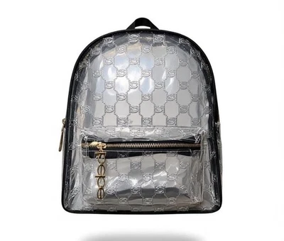 Mochila transparente Bebe Caitlin negra transparente - Ba de viaje transparente aprobada por estadio Foto 1 de 4