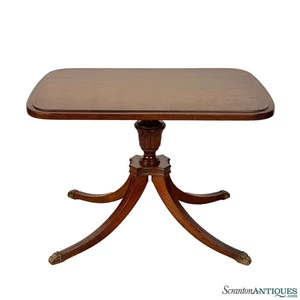Vintage Georgian Mahogany Rectangular Pedestal Cocktail Side Table - Picture 1 of 10