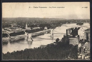 CPA Tain-Tournon, Les Ponts suspendus 1921 - Picture 1 of 2