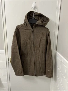 Vintage Woolrich Hoodie Womens Small Brown 100% Wool Full Zip YKK Sweater - Picture 1 of 11