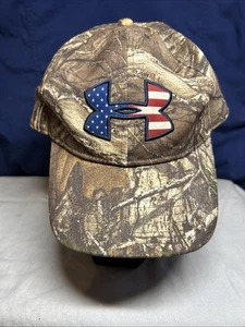 Under Armour Camouflage Mütze Erwachsene Druckknopflasche rot, weiß Logo Breakout gebogener Schirm - Bild 1 von 4