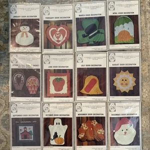 Lot Of 12 Vintage Monthly Door Decoration Sewing Patterns Jan - Dec - Picture 1 of 14