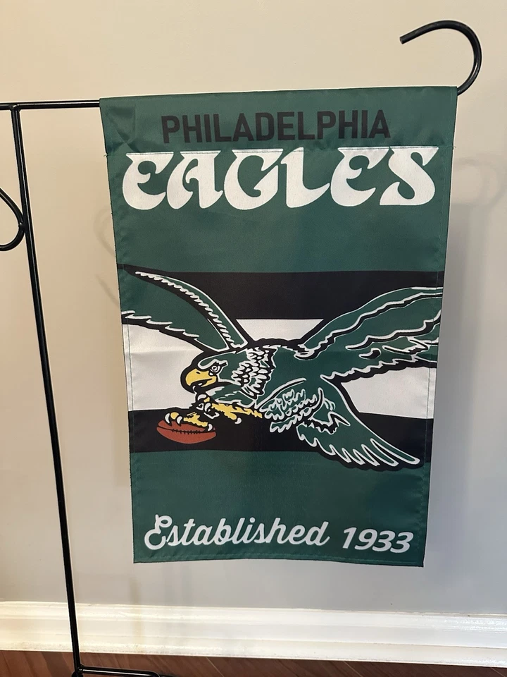 Philadelphia Eagles Garden Flag Double Sided Kelly Grn Eagles Premium Yard Flag