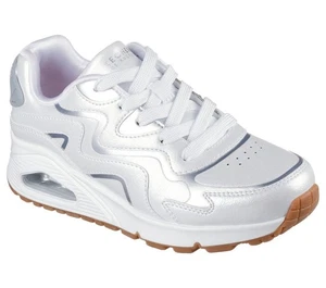 Skechers Mädchen Schuhe Uno Gen1 - Wavy Shimmer, Street Line - /WSL (White/Silver - Bild 1 von 5