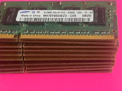 joblot 10pcs Samsung 2Rx16 PC2-5300S 512MB DDR2 Mobile SODIMM RAM - Image 1 of 3