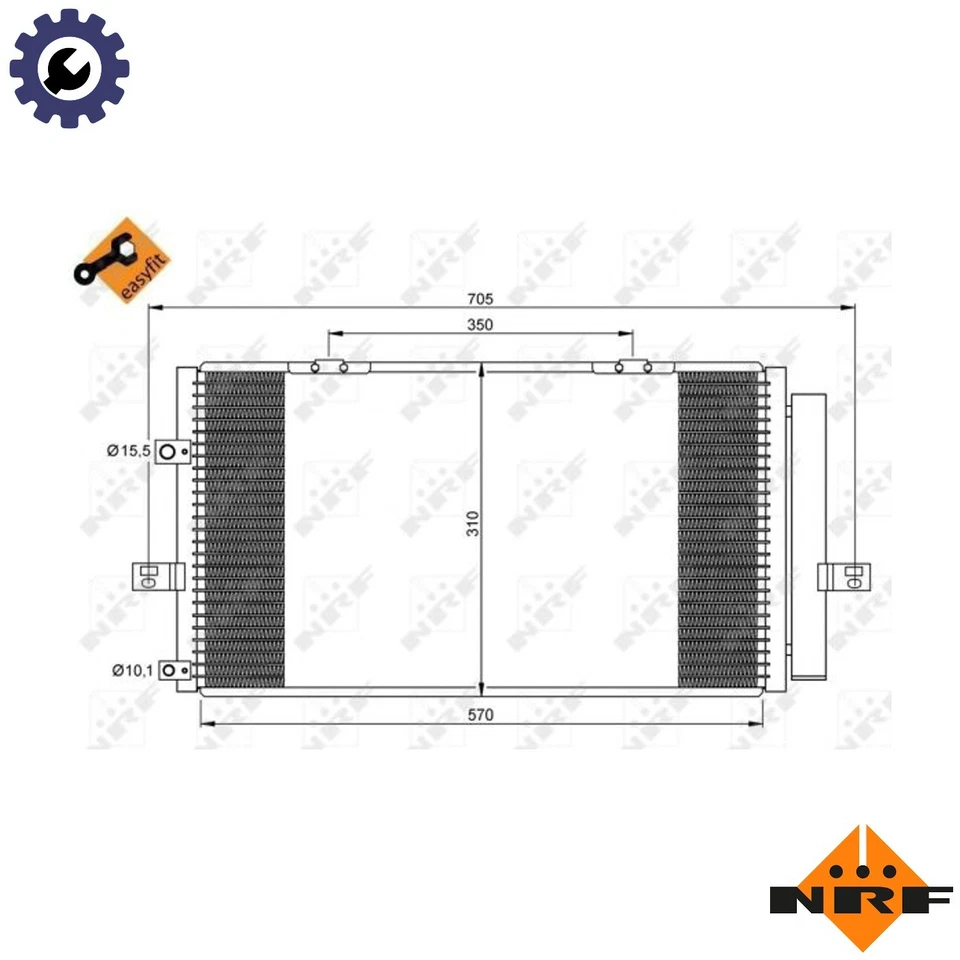 CONDENSER AIR CONDITIONING 35659 FOR MG ROVER 18 K4G 1.8L 18 K4F 1.8L 4cyl 2.5L - Image 1 of 4