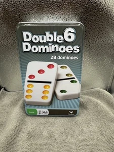 CARDINAL 28 DOUBLE SIX DOMINOES IN COLOR NEW IN COLLECTORS TIN - Picture 1 of 4